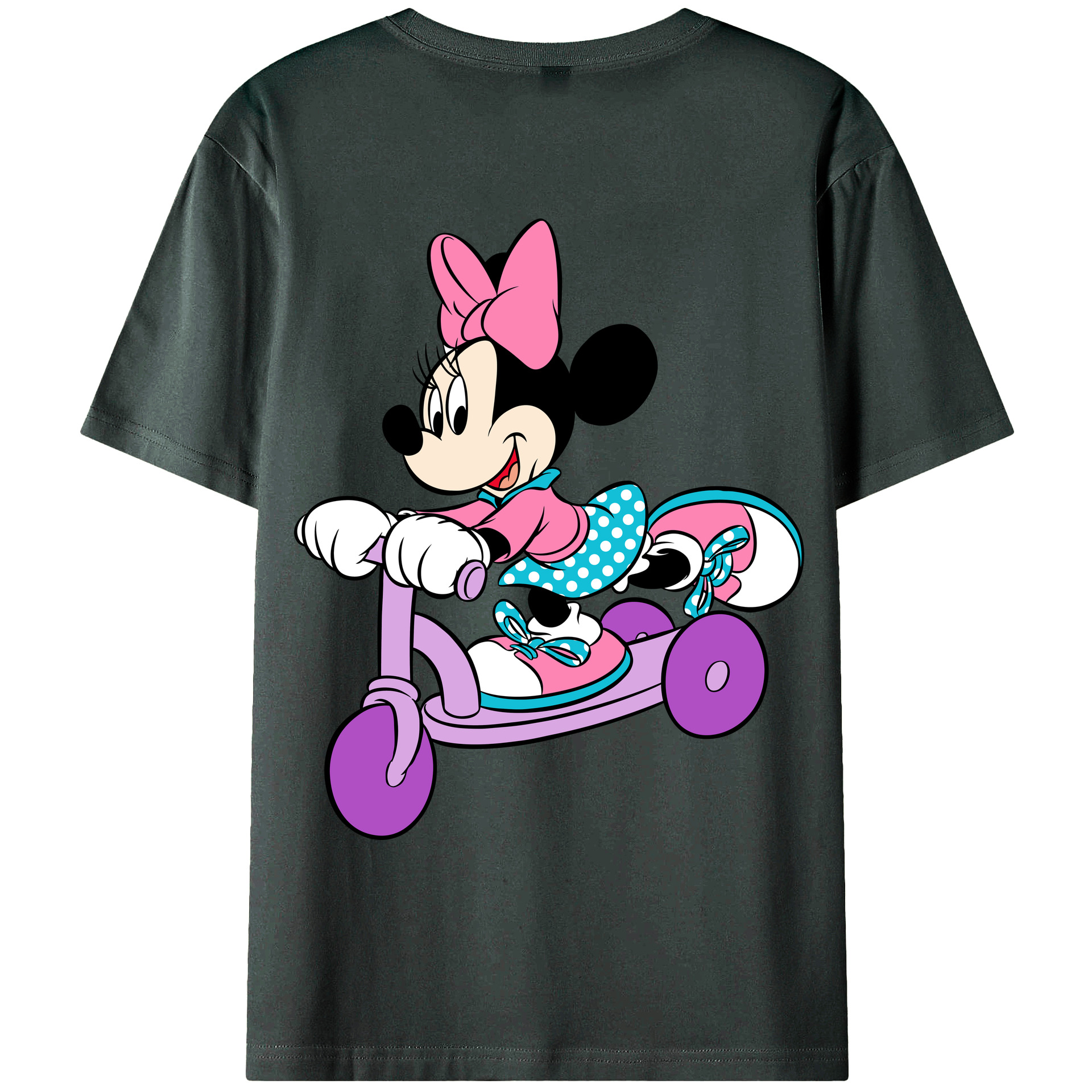 ミッキーマウス Mickey Mouse 綿100％ メンズ半袖Tシャツ（バックプリント） 通気性